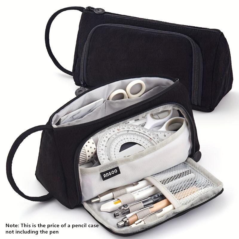 

1 шт. вельветовый пенал, большой органайзер с несколькими отделениями, портативный и вместительный, из фланелевого материала для студентов и офисных принадлежностей чёрный