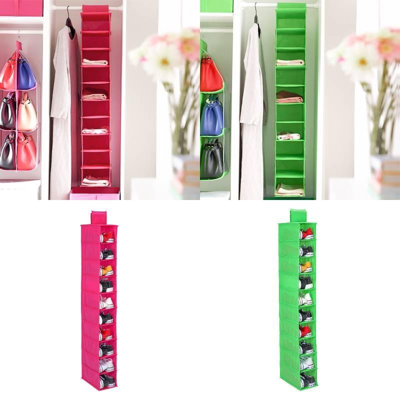 Closet Multi Layer Hanging Storage Bag Nonwoven Material Organization Bedroom