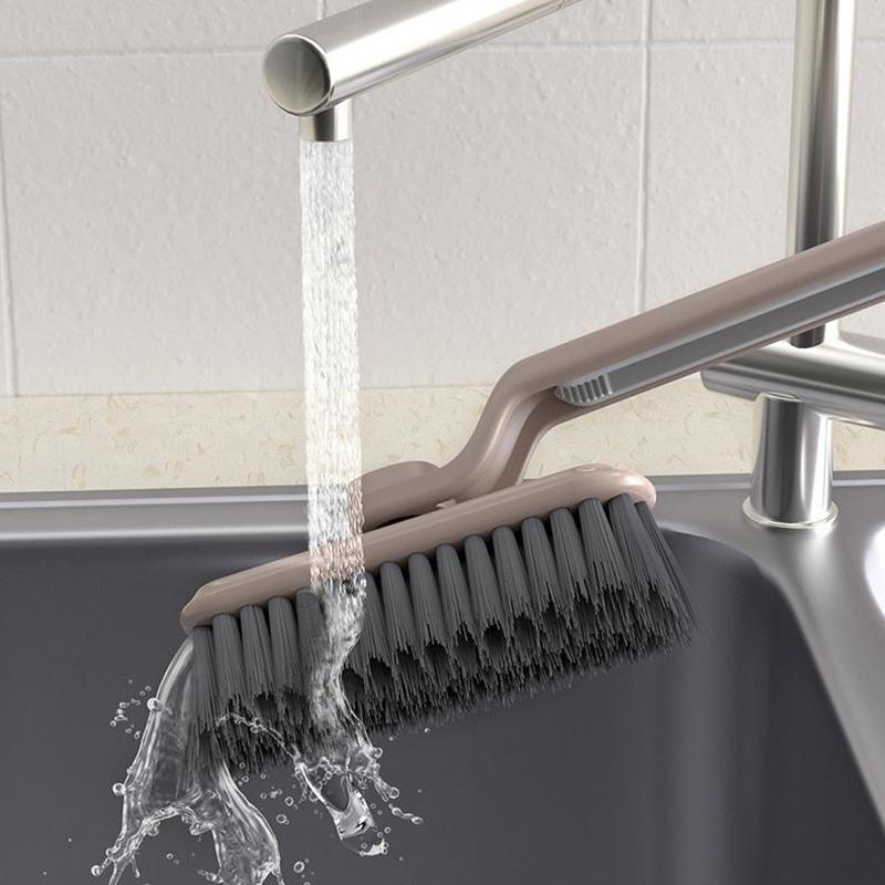 Rotating Multifunctional Crevice Cleaning Brush With Stiff Bristles Two-in-one Bathroom Tile Floor Crevice Dead Ends Brush