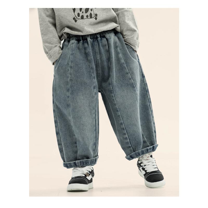 Boys Korean Style Patchwork Casual Denim Long Pants For Kids Spring Autumn