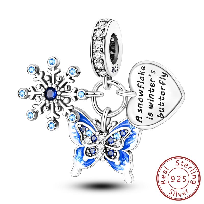 Bratara cu Margele Charm din Cupru Original Fulg de Nea de Iarnă Om de Zăpadă Igloo Pinguin Pandantiv Potrivire Margele Charm Bijuterii Femei Cadou