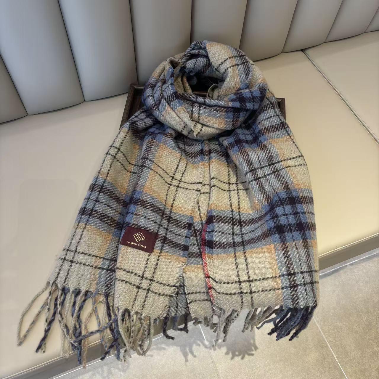 

Korean Retro Red Plaid Scarf: Women s High-End Winter Warm Shawl & Neck Warmer