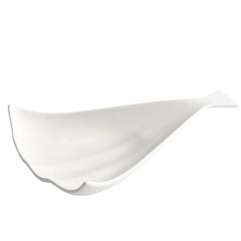 Home Creative Fan-shaped Dining Plate White Salad Steak Plate Light Luxury Restaurant Main Dish Dessert Plate Food Decor Plate