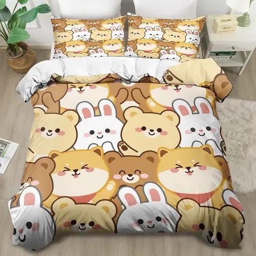 

Rabit Soft Duvet Cover Rabit Background Theme Soft Duvet Cover Suitable for Children Kids plus Adult Peoples Soft Warm Comfortable Breathable 100*200cm Single