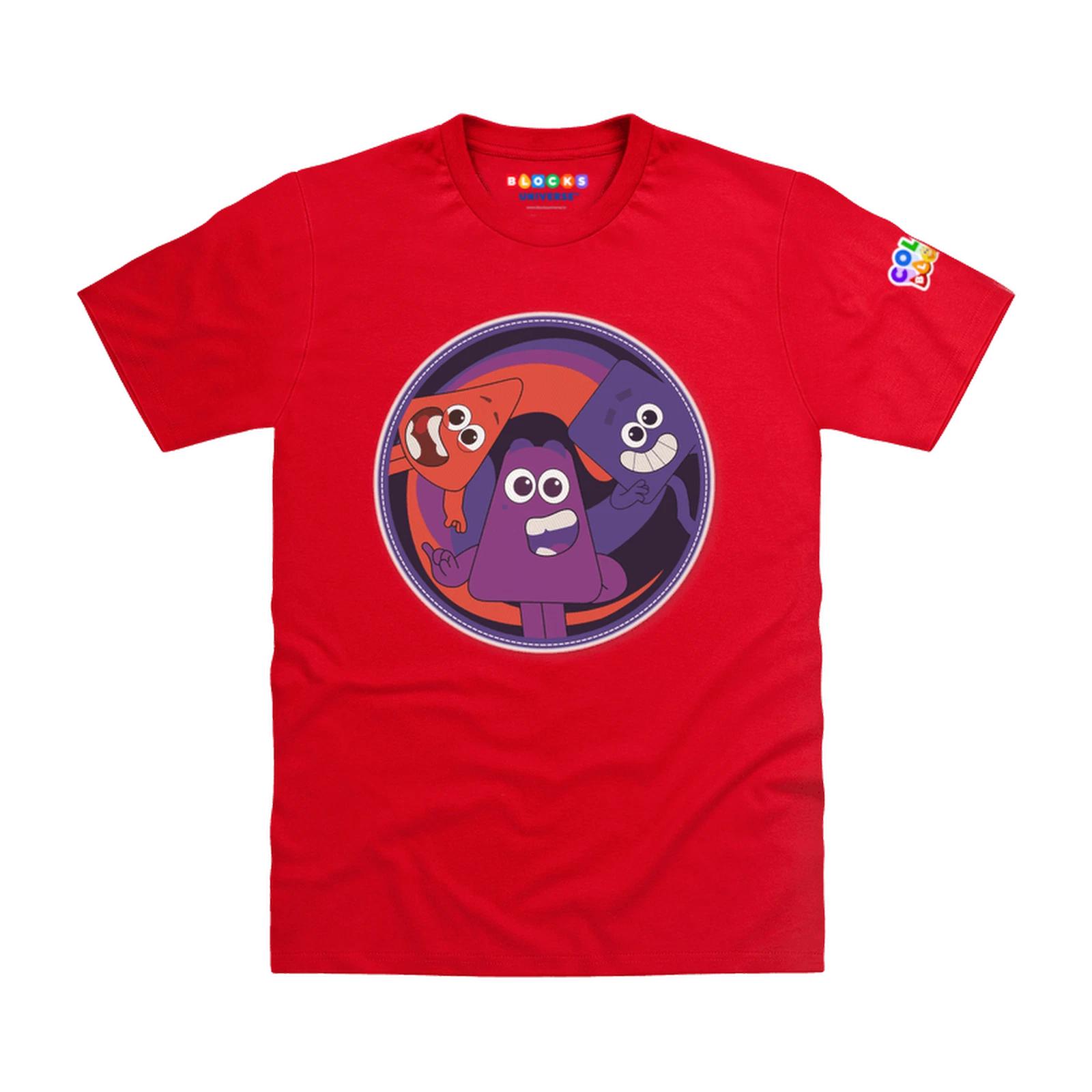 Officially Licensed Colourblocks Mix - Red, Purple, Indigo Kids T-Shirt 100
