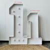 1Pc 91.5CM/36Inch Light Up Digital Marquee Frame Warm Lights KT Board Number 0-9 Plug-in KT Board  Birthday Party Decorative Light Anniversary Decor