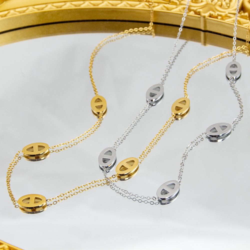 Brățară stylishă din oțel titan cu design nas de porc, europeană și americană: Simplu, Versatil și de Înaltă Calitate