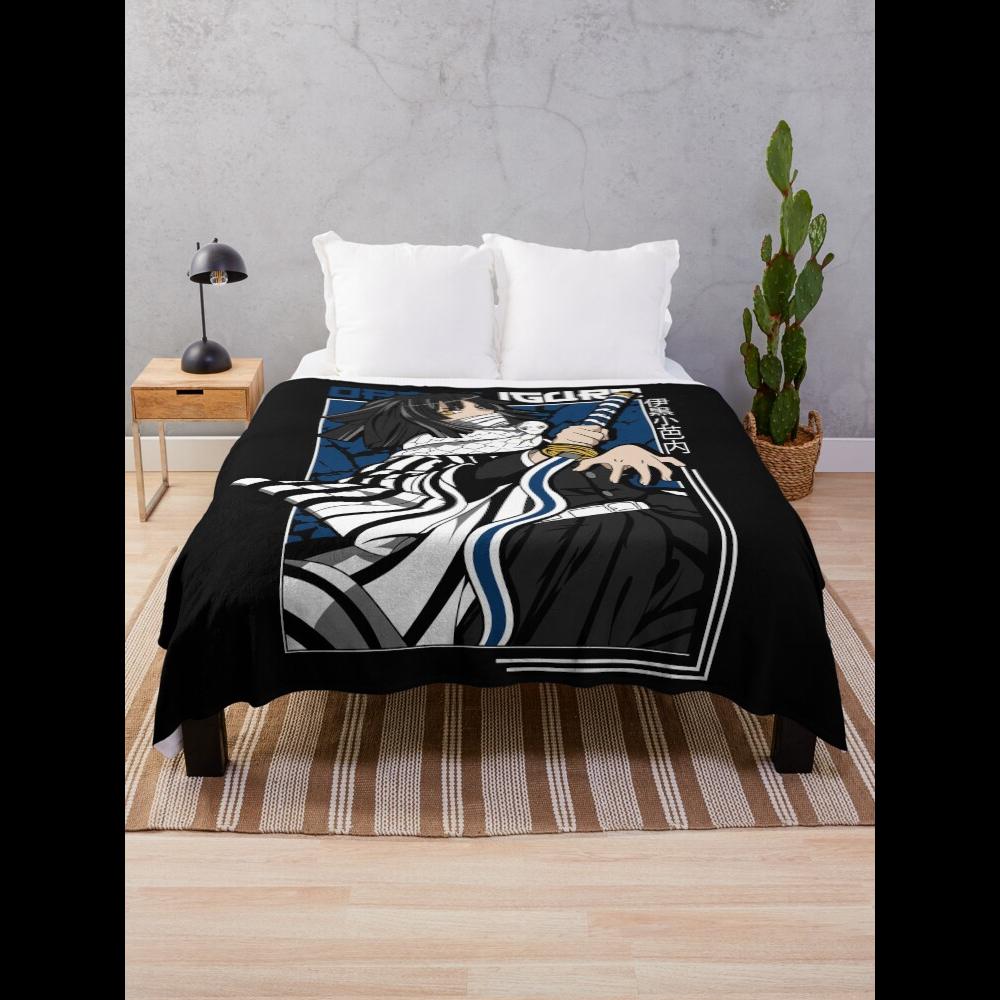 Obanai Iguro Kimetsu no Yaiba Throw Blanket Perfect for Home Decor and Anime Fans 75X95CM
