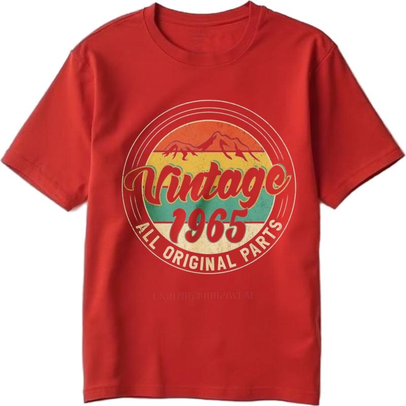 Black summer Boys t shirt Vintage 1965 All Original Parts Short Sleeve Solid Color O Neck tops men cotton tshirt fashion tops