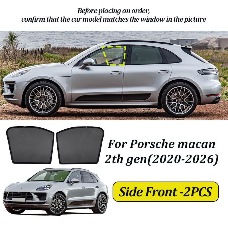 

LINNUNU For Porsche macan 2014--2026 Magenetic Car Sunshade Windshield Curtain Side Window Sun Shade accessories UV Protect 2th Side Front-2PCS
