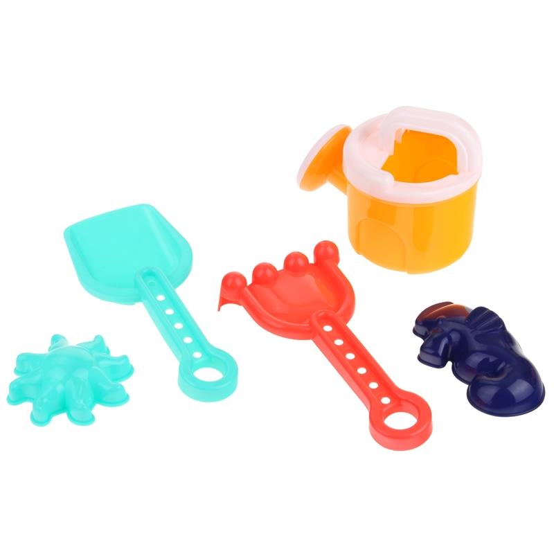 Children's Sandbox Sand Set Wheelbarrow Watering Can Molds - Orange