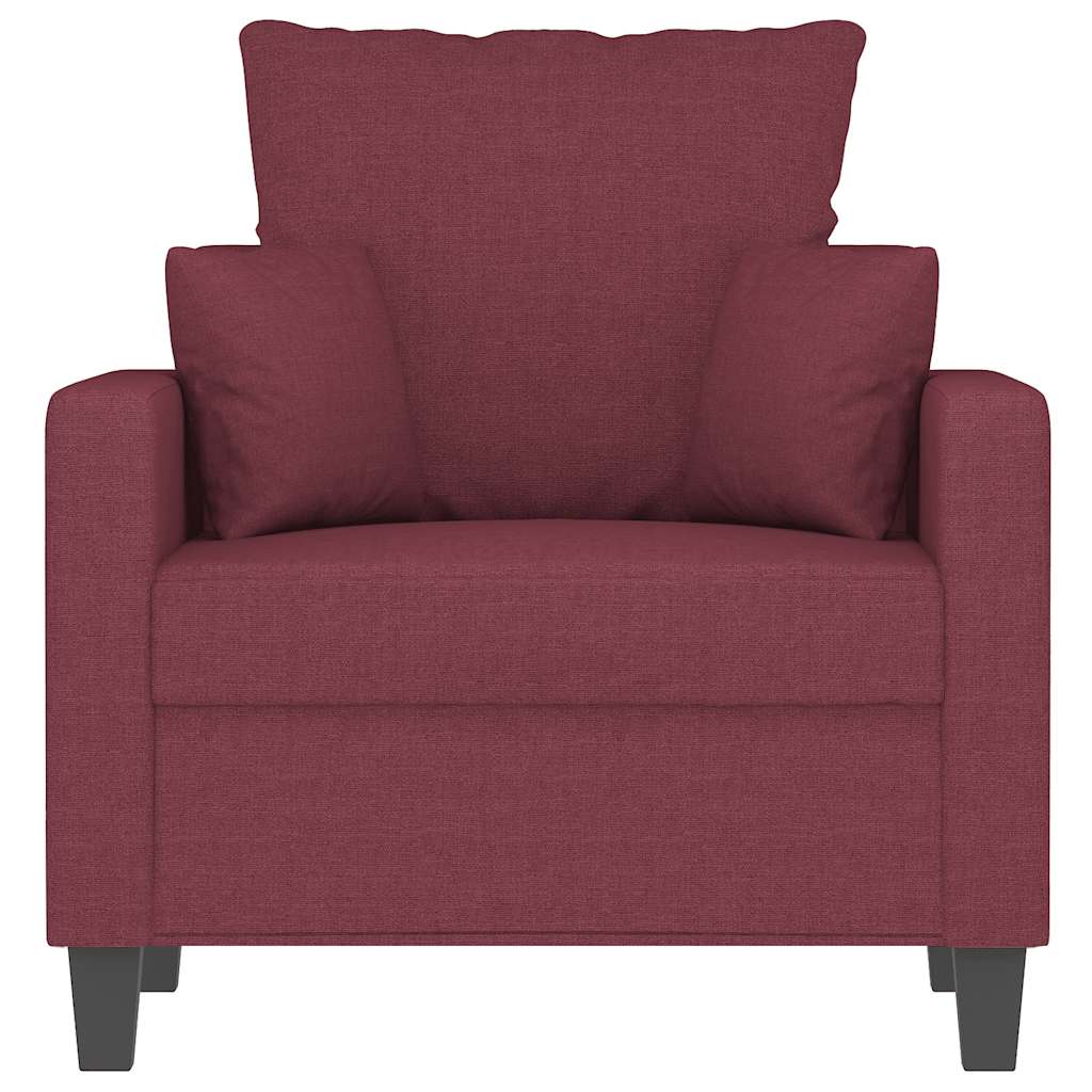 Vidaxl Armchair, Wine Red, 60 Cm, Upholstered In Fabric