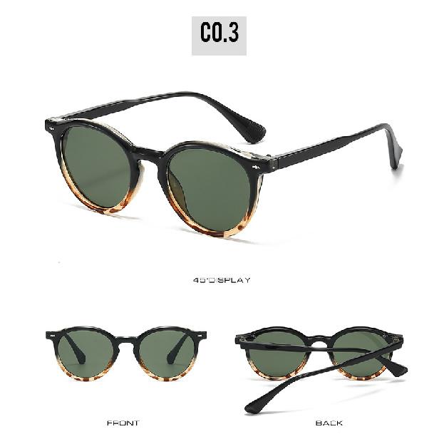 Retro round-frame, plain-lens glasses for women, with blue light blocking, a stylish and vintage design that can be fitted with prescription lenses
