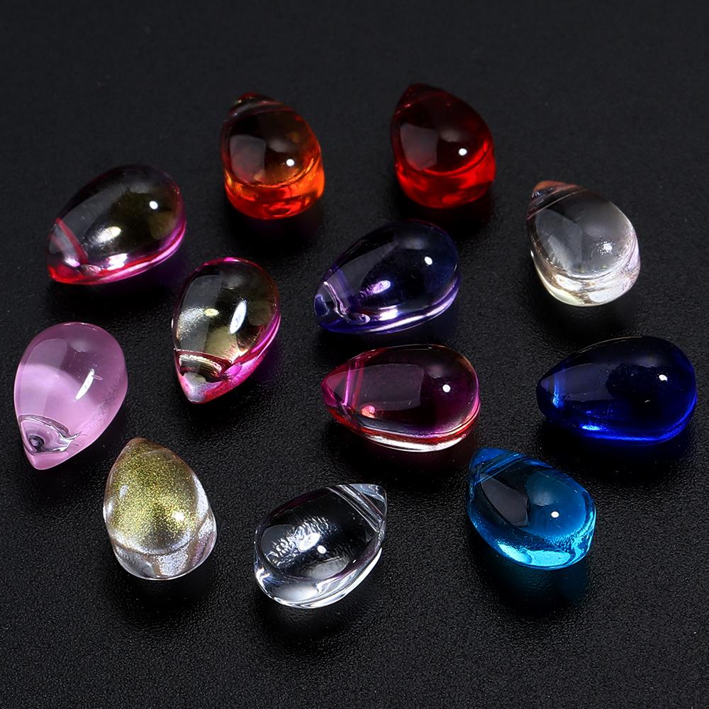 50pcs/lot 9x6mm Droplet Shaped Lampwork Beads Colorful Loose Spacer Glass Seed Beads For DIY Charm Necklace Earrings Accessories