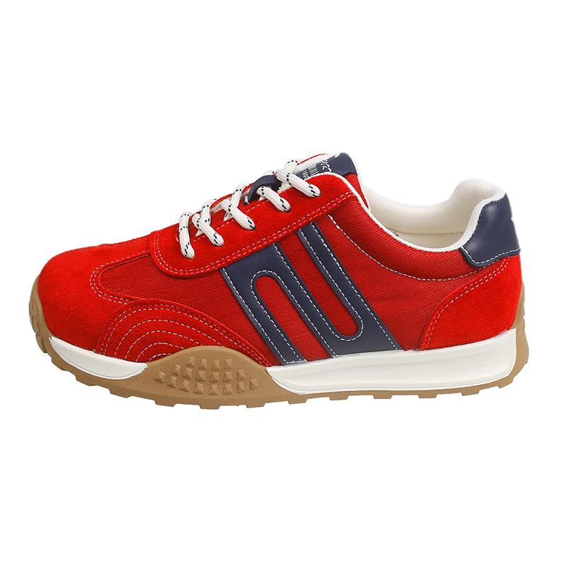 Round head front lace-up German training shoes women's summer new casual breathable sports shoes women's small Forrest Gump shoes