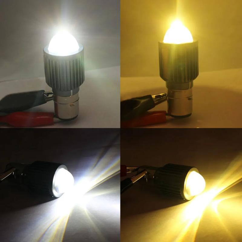 1pc H4 H6 BA20D LED Motorcycle Headlight Bulb Moto Spotlights CSP Lens White Yellow Hi Lo Lamp Scooter Accessories Fog Lights