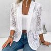 Spring and Summer Small Blazer Stylish Versatile Solid Color Lace Shirt Jacket