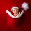 Baby Christmas Photoshoot Outfit - Newborn Santa Sack Swaddle Bag with Hat for Holiday Pictures & First Xmas Keepsake