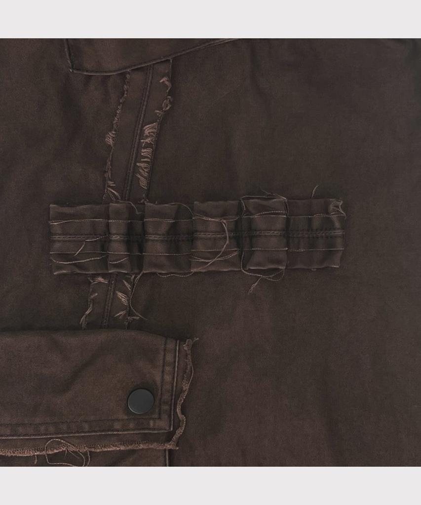 Maineoseu Slash Seam Twist Cargo Pants(Pigment Dyed Moleskin) - Mocha