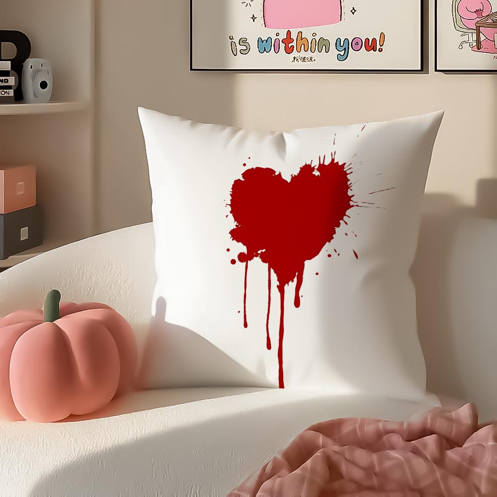 Sweet Romantic Cute Art Heart Shape Cushion Cover Pillowcase Short Plush Invisible Zipper Room Sofa Cushion Cover