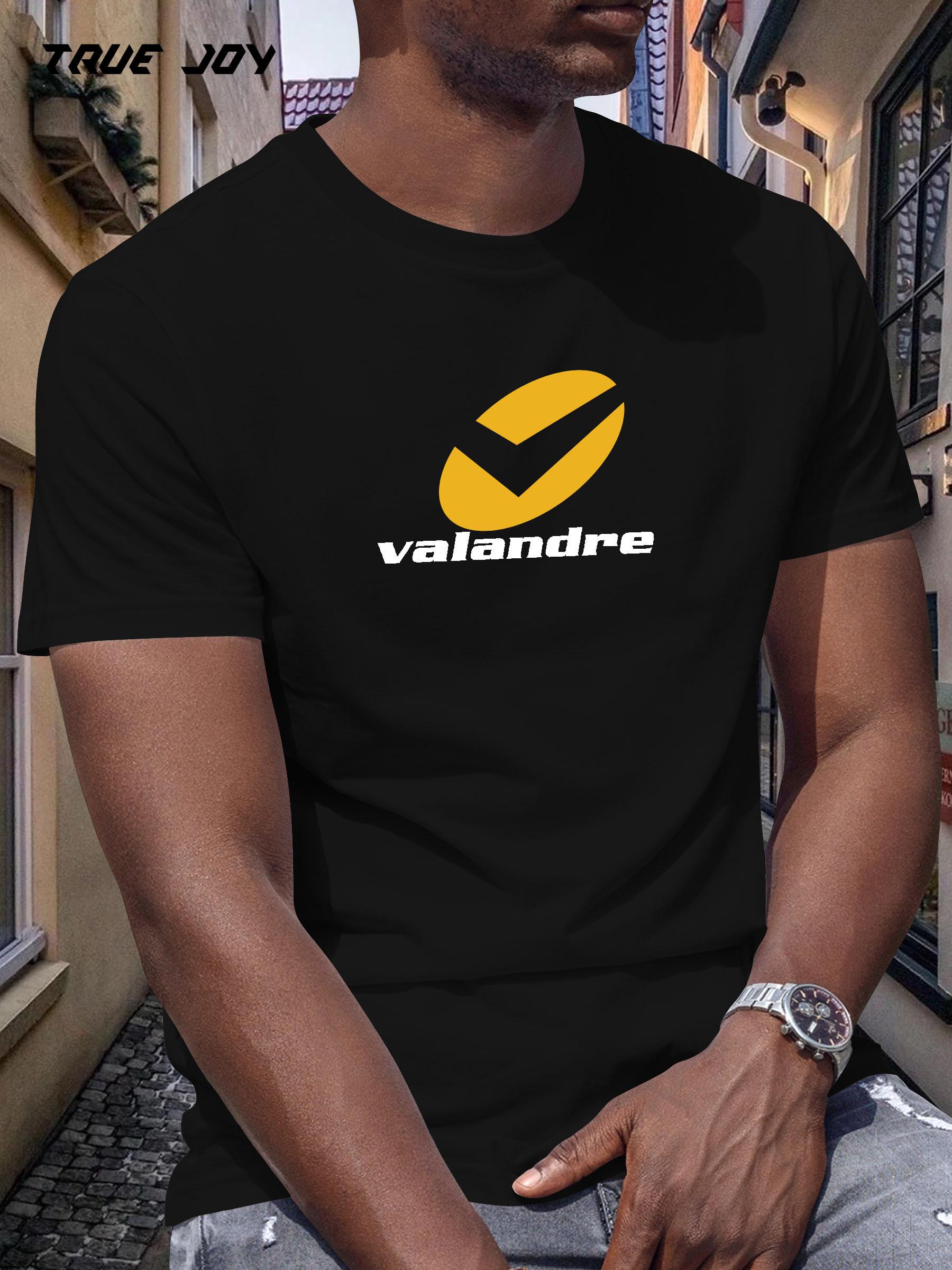Casual Summer T-shirt with Valandre Graphic Print - Round Neck XXXL