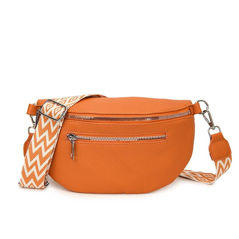 Women's Solid Color Crossbody Chest Bag with Wide Strap – Versatile, Casual Style for Phone and Daily Essentials