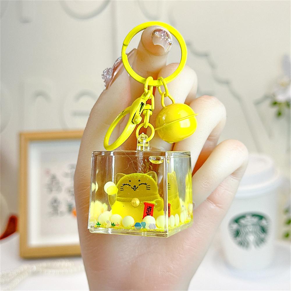 Maneki Neko Keychain Mini Lucky Cat Stress Relief Gift School Bag Charm Car Decor Cute Fashion Keychain