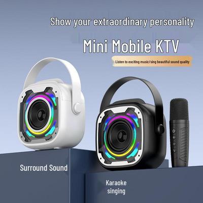 Entegre Karaoke ve Kablosuz Mikrofonlu Sınır Ötesi V11 Taşınabilir Bluetooth Hoparlör