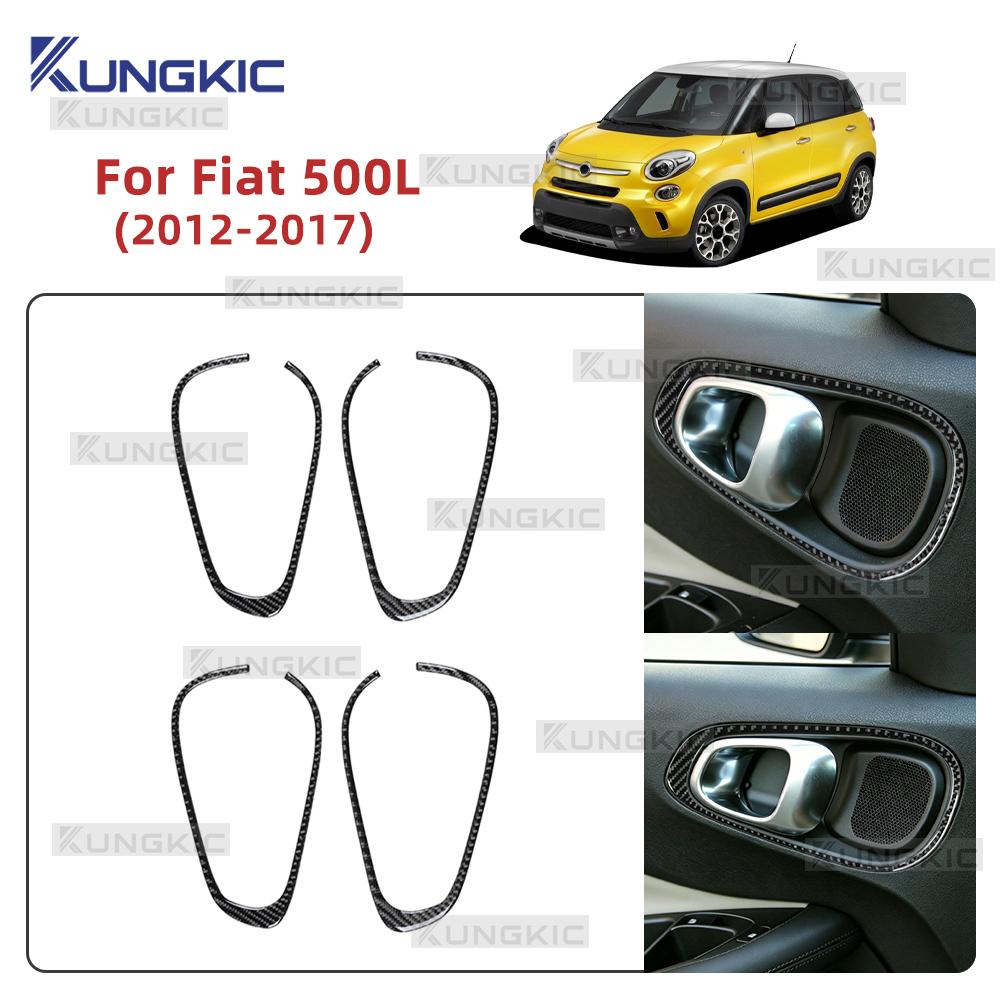 Carbon Fiber Style Interior Sticker for Fiat 500L 2012 2013 2014 2015 2016 2017 Door Handle Area