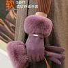 Gloves Women Autumn Winter Modal Korean Riding Gloves Fingerless Touchscreen Fleece Lined Thick Warm Gloves