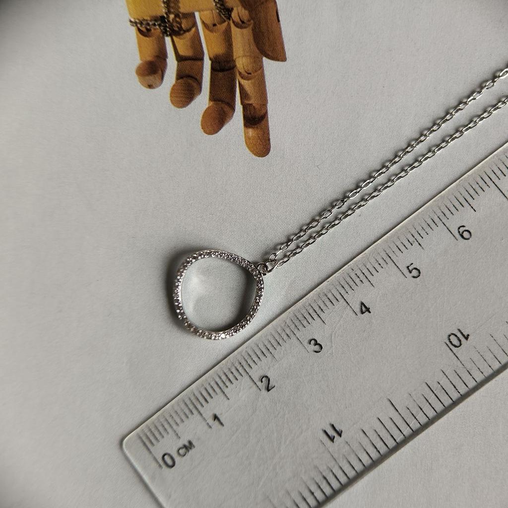 Silver Necklace with Cubic Zirconia, Item Weight 2.1 G (2186984)
