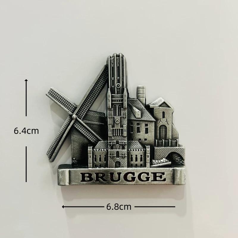 Belgium Brussels Antwerp Resin Fridge Magnet Stickers Travel Souvenir Gift Landscape Refrigerator Magnet Home Kitchen Decor