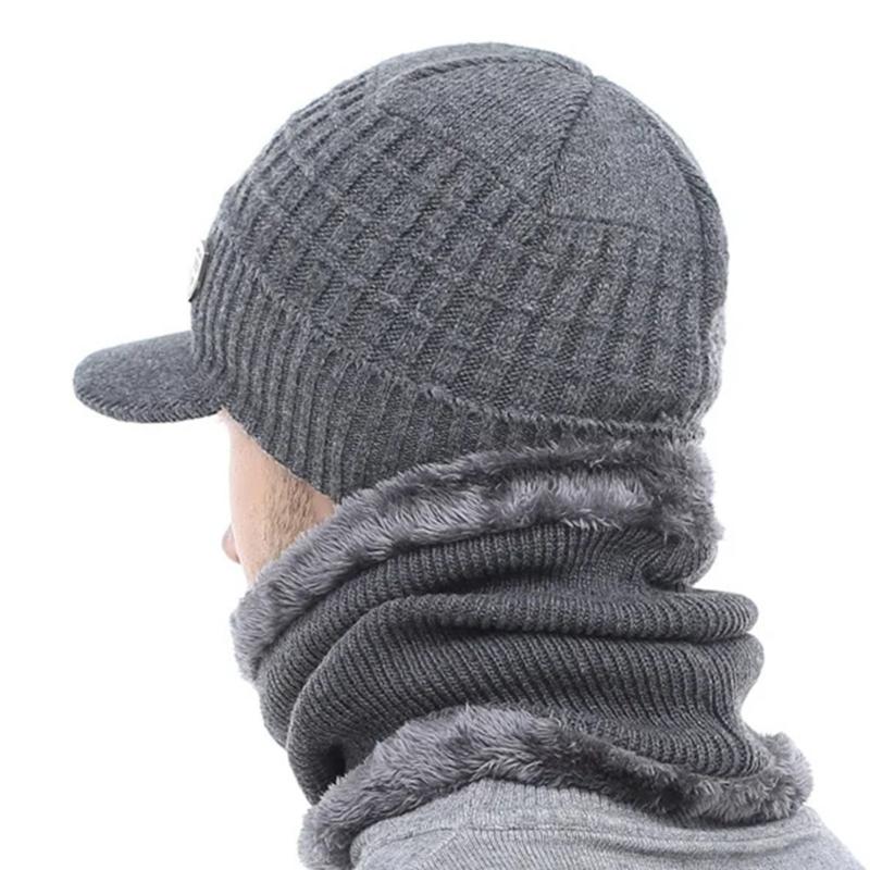 Winter Hat And Scarf Set Acrylic Cold Weather Accessory For Men Women Kids