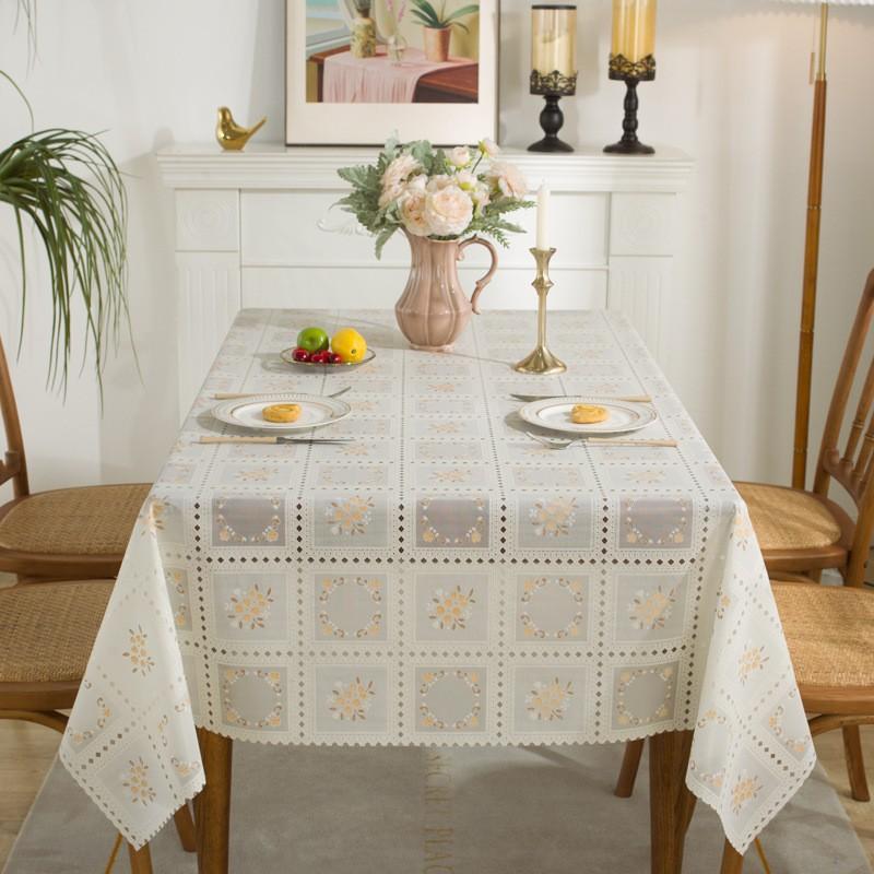 

Водонепроницаемая ПВХ скатерть OLil с кружевом, пластиковая скатерть, утолщенная, европейский стиль, не требующая стирки, пыленепроницаемая, коврик для чайного столика, домашний декор 70X50cm