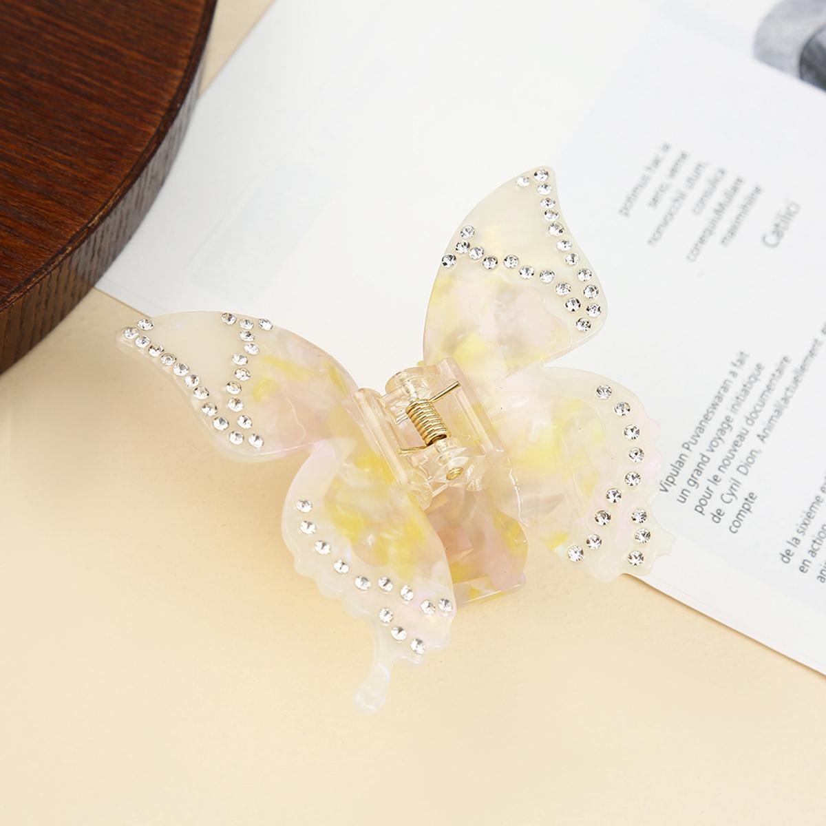 

1 шт. весенне-летний супер фея темперамент простой девушка уксусная кислота бриллиант бабочка заколка для волос зажим-акула заколка для волос головной убор