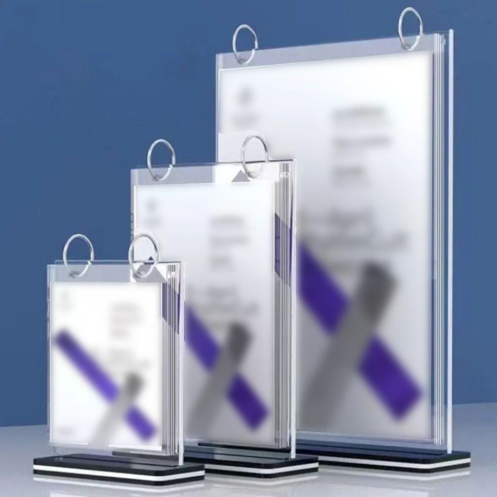 Clear PVC Poster Holder Sturdy Base Pageable Folder Convenient Menu Display Stand Restaurant