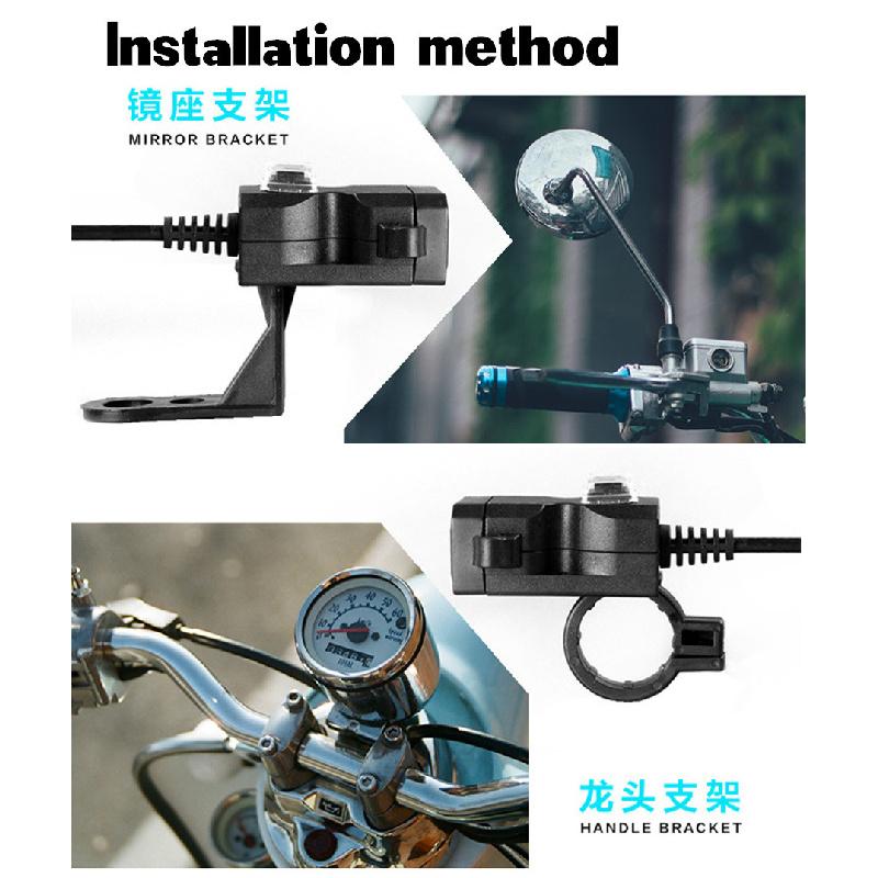 Dual Usb 31A Motorcycle Handlebar Rear Mirror Phone Power Charger Outlet Socket