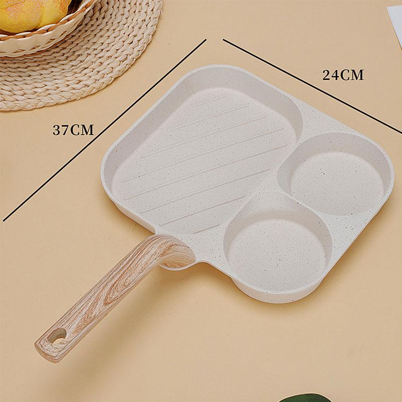 Easy Clean Omelette Pan Egg Burger Frying Pan Nonstick Divided Steak Grill Pan Breakfast Omelette Skillet Induction Gas Cooker