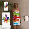 Cute Game Characters Beach Towel Soft Microfiber Bath Towel for Kids Beach Pool Bathroom Decor
