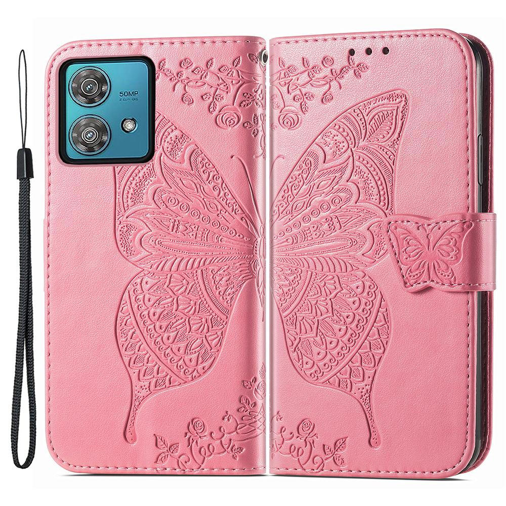 For Motorola Moto G84 5G Case Butterfly Imprinted Leather Wallet Phone Cover with Stand
