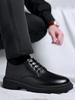 Men's Black Leather Martin Boots - British Style Casual Formal Shoes for Summer 2025
