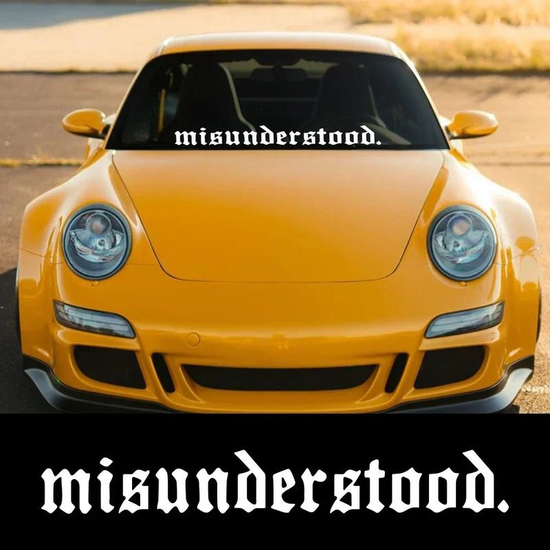 Misunderstood Slogan Car Windshield Banner Sticker Waterproof Vinyl Decal Automobile Windscreen Styling Decoration Accessories