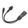 IEC320 C14 Male to C5 C7 Female Power Cord 1 in 2 Out 10A 250V Waterproof Power Extension Adapter Cable for LCD Monitors
