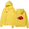Unisex Naruto Akatsuki Hoodie, Double Side Red Cloud Symbol Print Anime Pullover Long Sleeve Hooded Sweatshirt