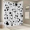 Black and White Dalmatian Pattern Shower Curtain Waterproof Anti Mold Bath Screen Stylish Bathroom Accessories for Home Decor