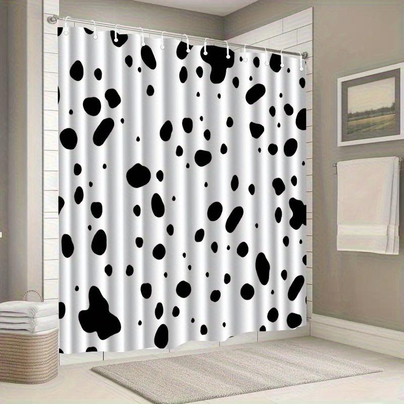Black and White Dalmatian Pattern Shower Curtain Waterproof Anti Mold Bath Screen Stylish Bathroom Accessories for Home Decor