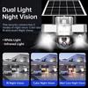 V380 PRO WiFi Solar Camera 3 PTZs Security Protection 15MP Home CCTV Cameras 3 Lens PIR Human Detection Outdoor Night Vision Surveillance