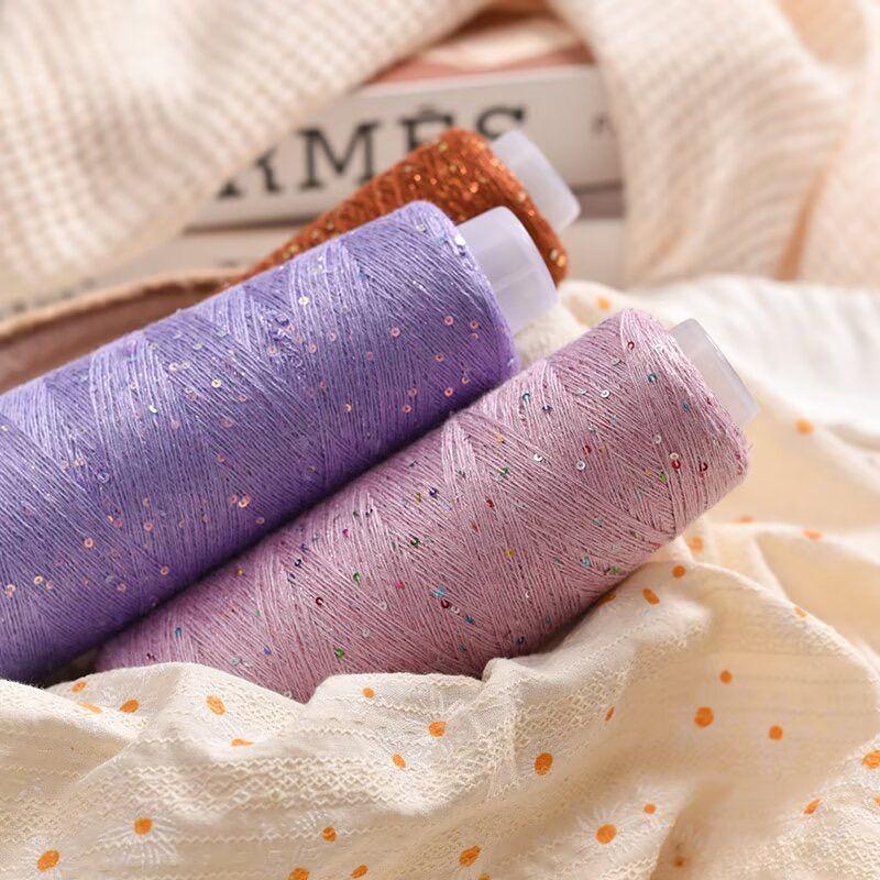 100G Yarn Colorful Beads Sequin Wiring Silk Wool Knitted Sweater DIY Hand-woven Thick Thread Material DIY Knitting
