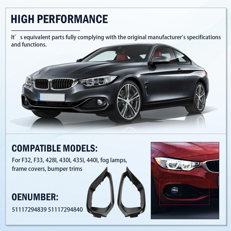 51117294840 Front Fog Light Frame Cover Bumper Trim Compatible For BMW F32 F33 428I 430I 435I 440I 51117294839