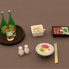 7PCS/set Doll House Accessories 1:12 Dollhouse Miniature Eel Rice Caviar Sake Lamian Noodles Kitchen Model Decor Toy